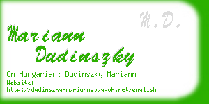 mariann dudinszky business card